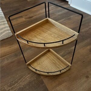 Amazon Two-Tier Corner Shelf with Black Frame